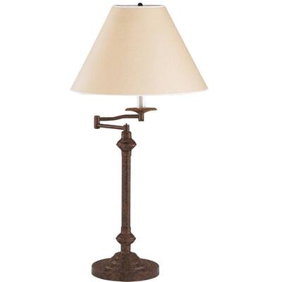 Paper Wrapped Shade Table Lamp with Metal Base, Set of 4, Brown and Bronze