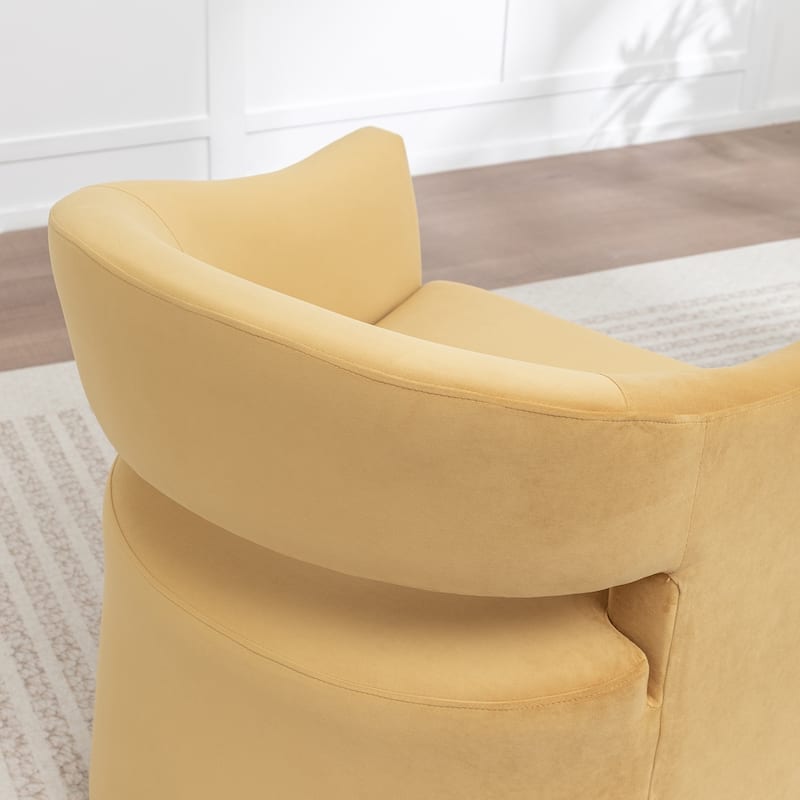 SEYNAR Modern Glam Velvet Accent Armchair Open Back with Ottoman