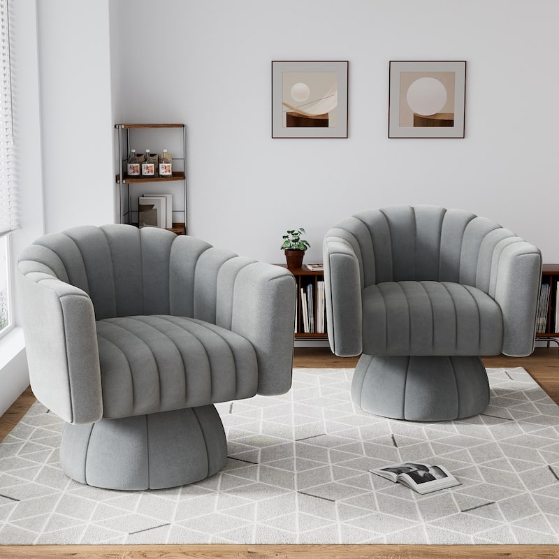 Ouyessir Oversized Modern Upholstered Barrel Chairs