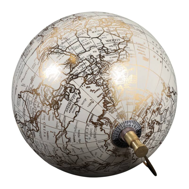 Resin Decorative Globe Modern Sleek Wood Base for Casual Home - 10.0"