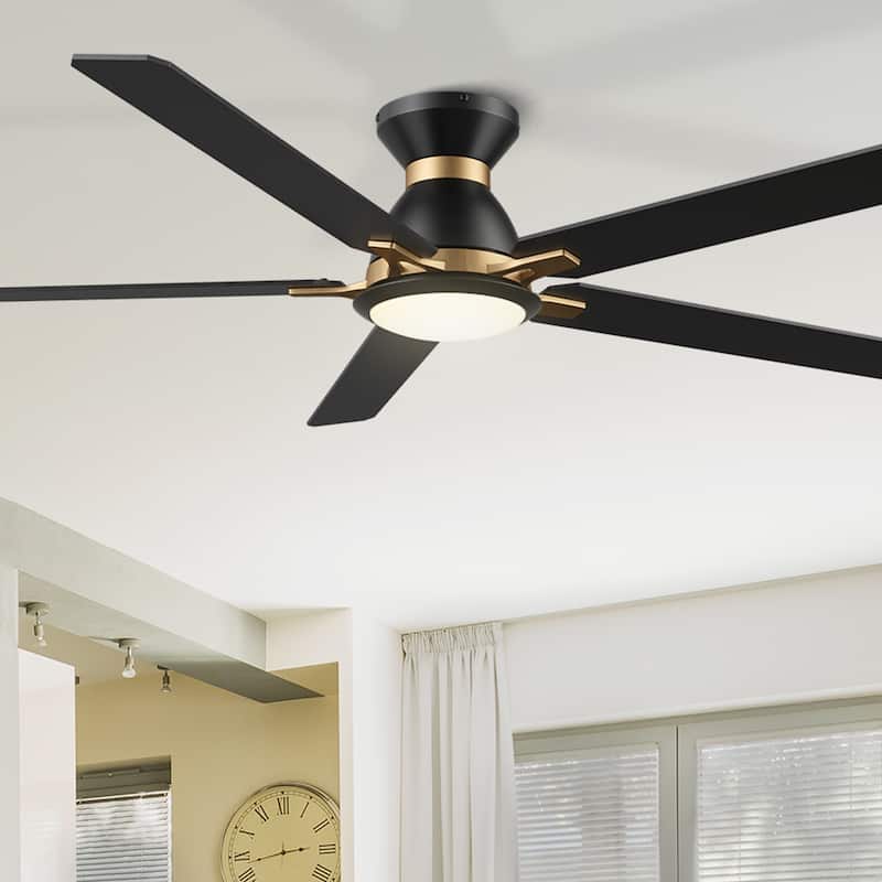 CARRO Livingston 60-inch Indoor Ceiling Fan with Light and Remote - Black