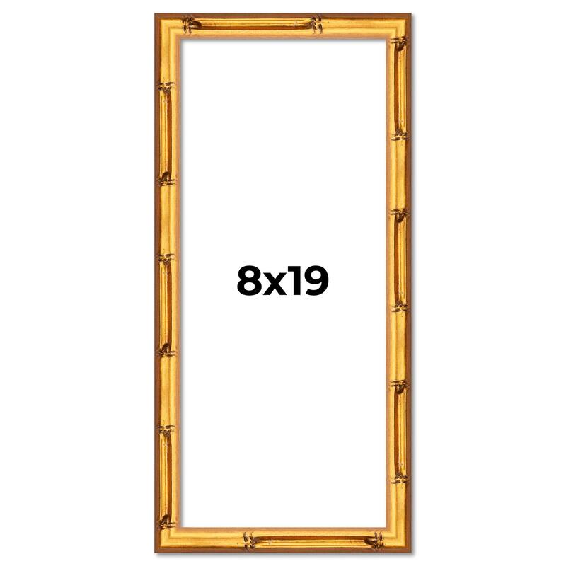 8x19 Frame Gold Bamboo Picture Frame Modern Photo Frame Includes UV Acrylic Shatter Guard Front Acid Free Foam Backing Board