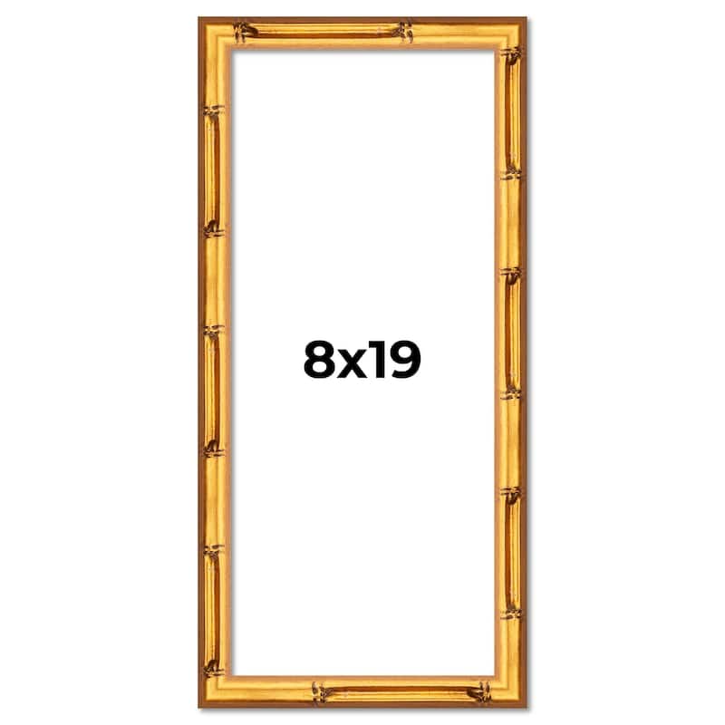 8x19 Frame Gold Bamboo Solid Wood Picture Frame | 1 Inch Moulding