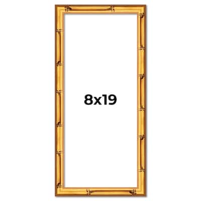 8x19 Frame Gold Bamboo Solid Wood Picture Frame | 1 Inch Moulding