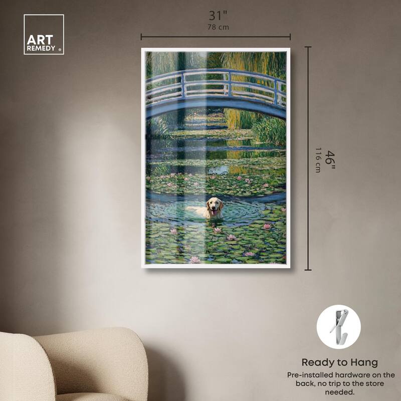 The Pond Under the Bridge Shadowbox by Art Remedy