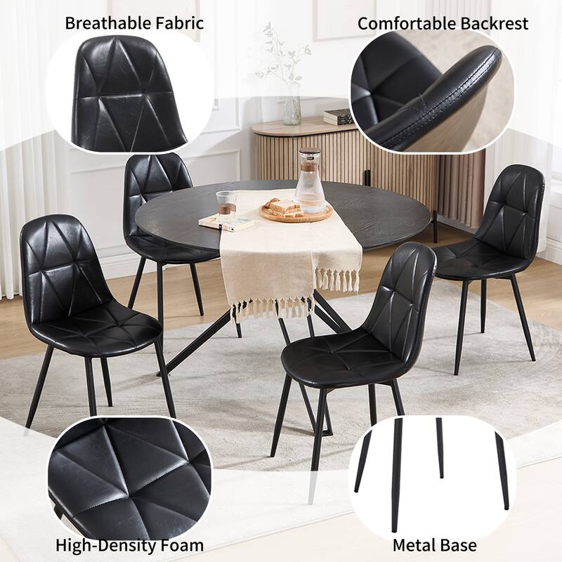 Ergonomic Dining Chairs - 330LB Capacity, Water-Resistant, Set of 2/4