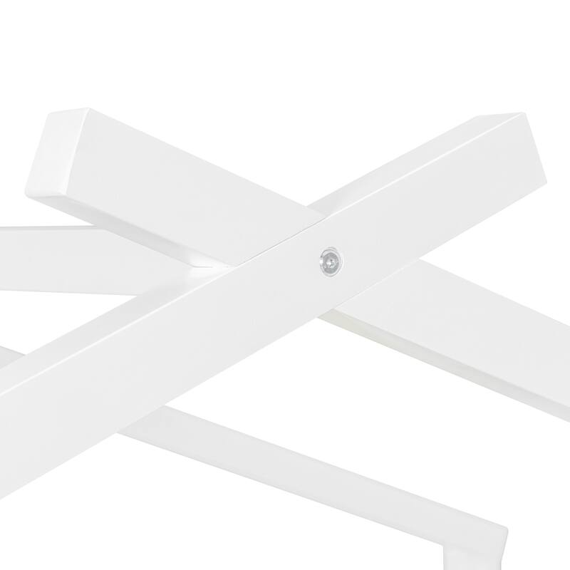 Solid Wood House Platform Bed Frame with Trundle Bed and Roof