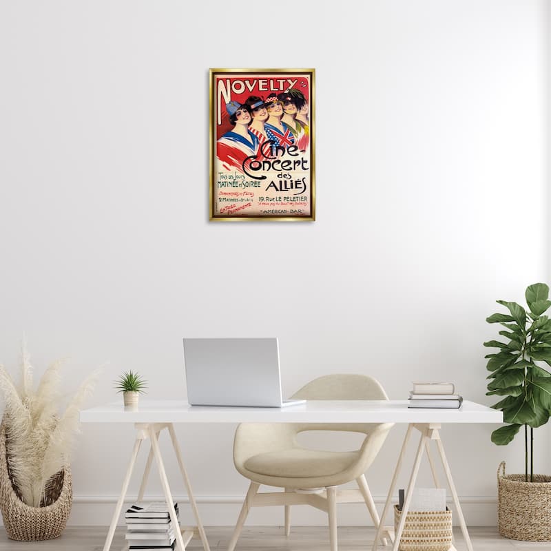 Stupell Vintage Novelty Concert Framed Floater Canvas Wall Art Design By Marcus Jules