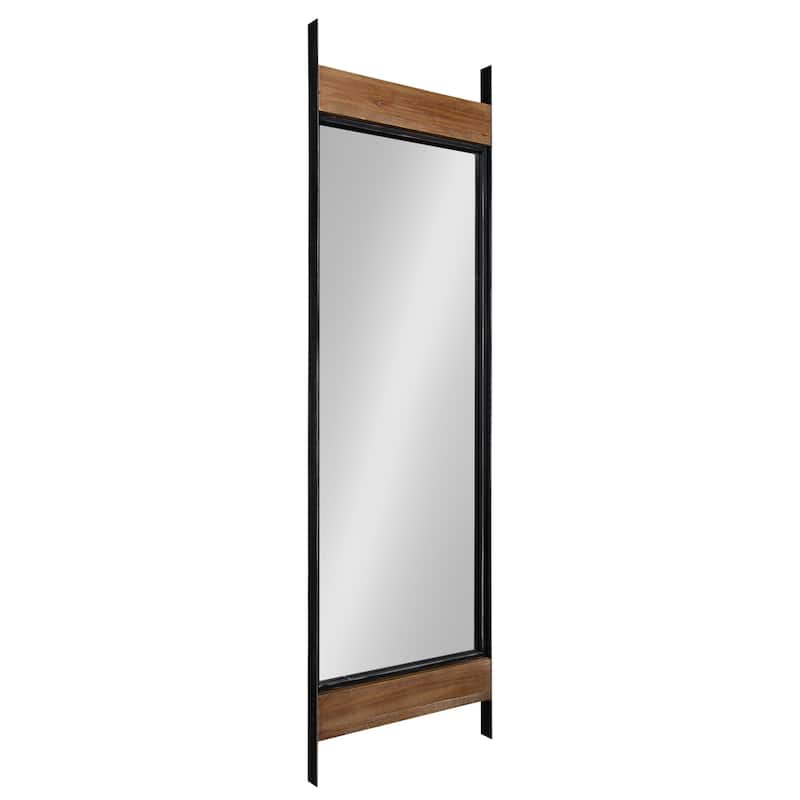 Kate and Laurel Kincaid Wood and Metal Full Length Leaner Mirror - 19.25x63 - 19.25x63 - Rustic Brown/Black