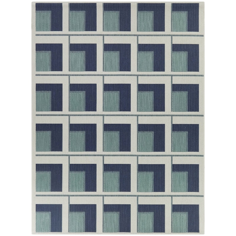 Francesco Modern Geometric Checkered Indoor/Outdoor Area Rug