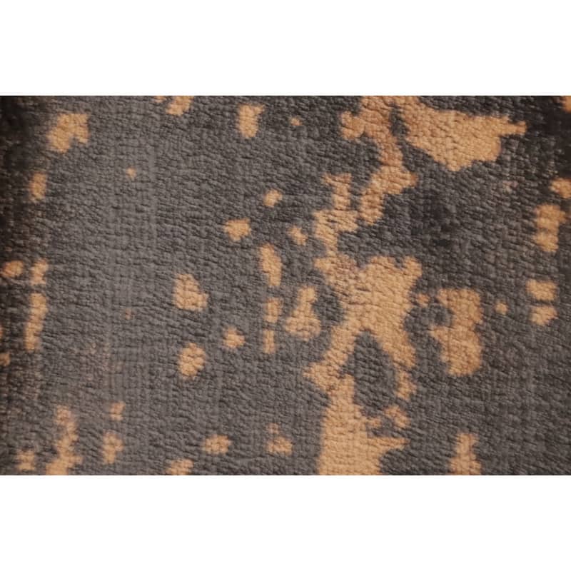 Hand Knotted Oriental Viscose Silk Carpet Modern Pictorial Brown Abstract Area Rug - 7' 5'' X 5' 5''