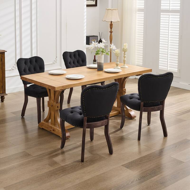 Modern 2-Piece Dining Chair Set with High Back and Nailhead Trim, Suitable for Dining Room, Living Room, and Bar Area