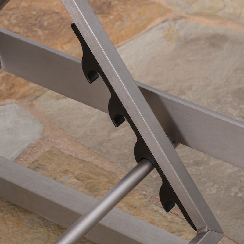 Metten Outdoor Mesh Chaise Lounge (Set of 4) by Christopher Knight Home