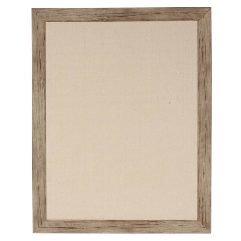 DesignOvation Beatrice Framed Linen Fabric Pinboard - 23x29 - Rustic Brown