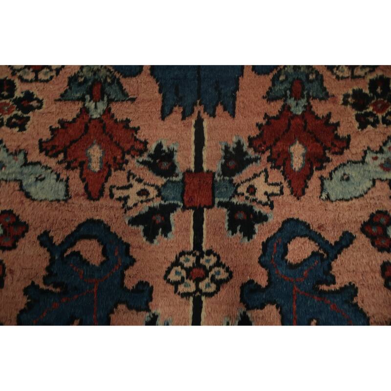Hand Knotted Oriental 100% Wool Carpet Traditional Floral Coral Lilian Area Rug - 3' 10'' X 2' 5''