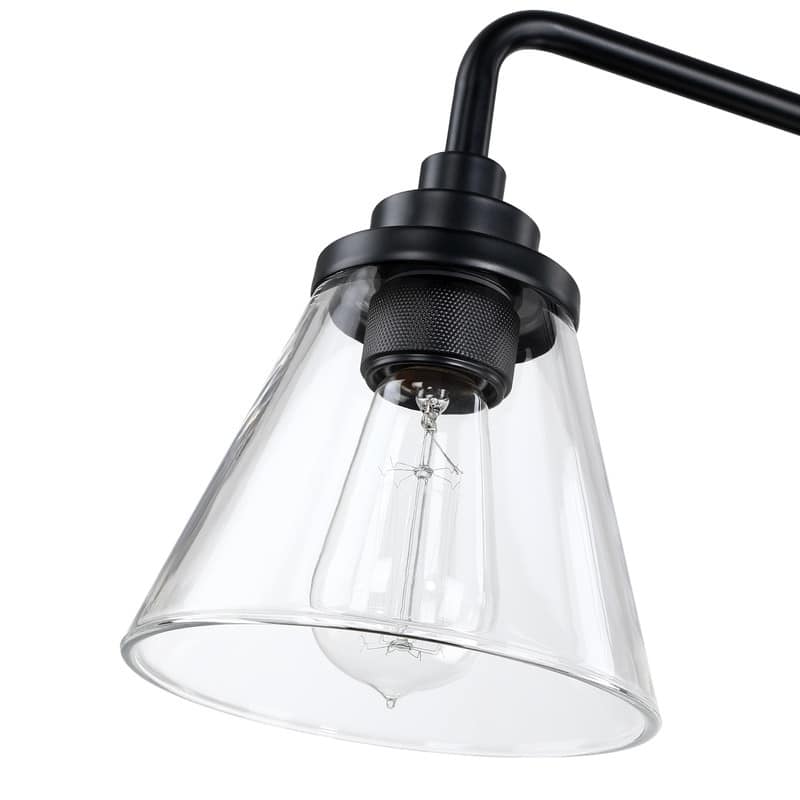 4-Light Black Kitchen Island Light Liner Chandelier - 38.6 in. W