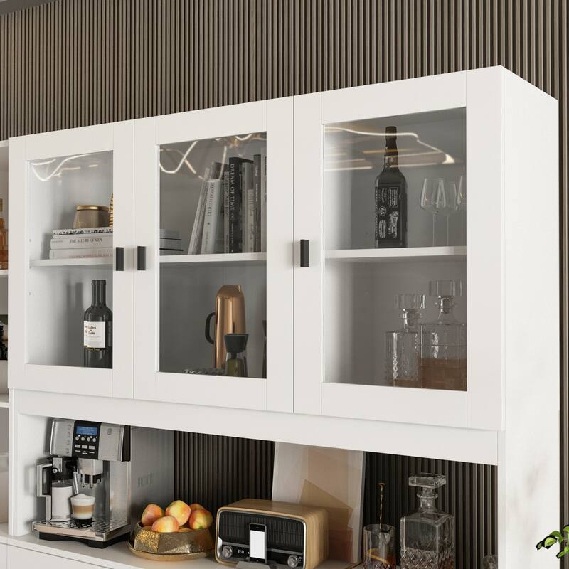 Timechee Combined Bookcase Kitchen Cabinet Display Cabinet Pantry