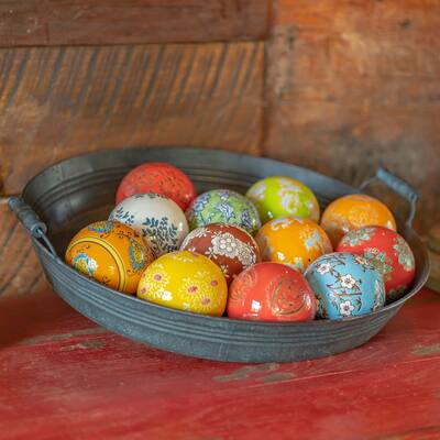 Set of 12 Assorted 4" Ceramic Sailor Balls "Yokohama" - 4X4X4