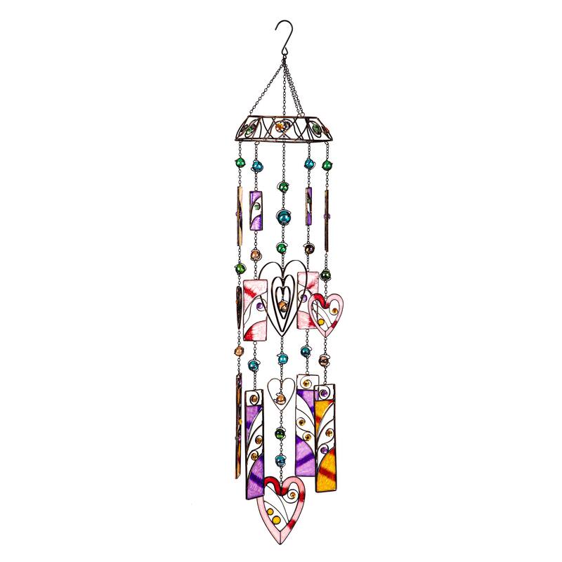 34" Hearts & Shapes Metal Wind Chime