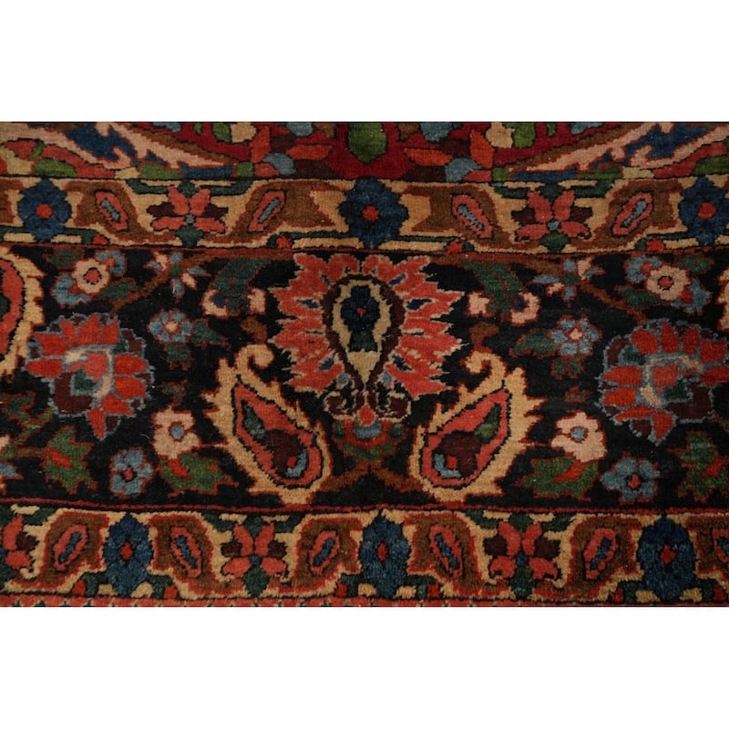 Hand Knotted Oriental 100% Wool Carpet Traditional Floral Red Bakhtiari Area Rug - 9' 11'' X 6' 9''