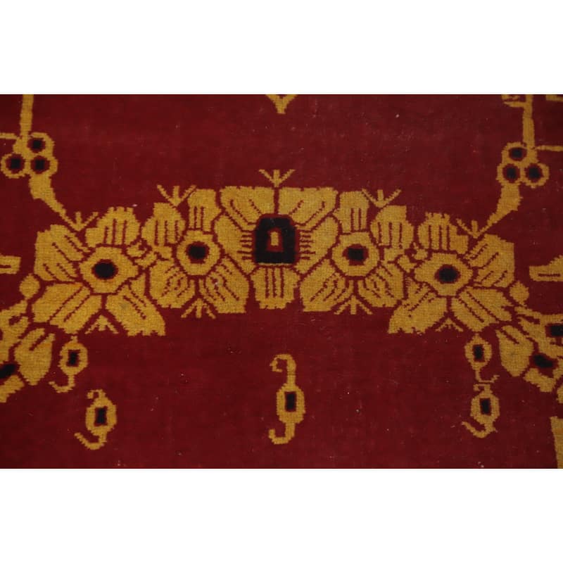 Hand Knotted Oriental 100% Wool Carpet Traditional Medallion Red Shiraz Area Rug - 5' 9'' X 4' 0''