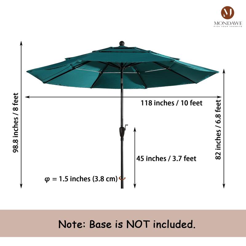 10ft Patio Market Umbrella with Double Airvent