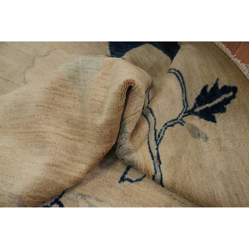 Hand Knotted Oriental 100% Wool Carpet Traditional Floral Peach Art Deco Area Rug - 11' 8'' X 8' 10''