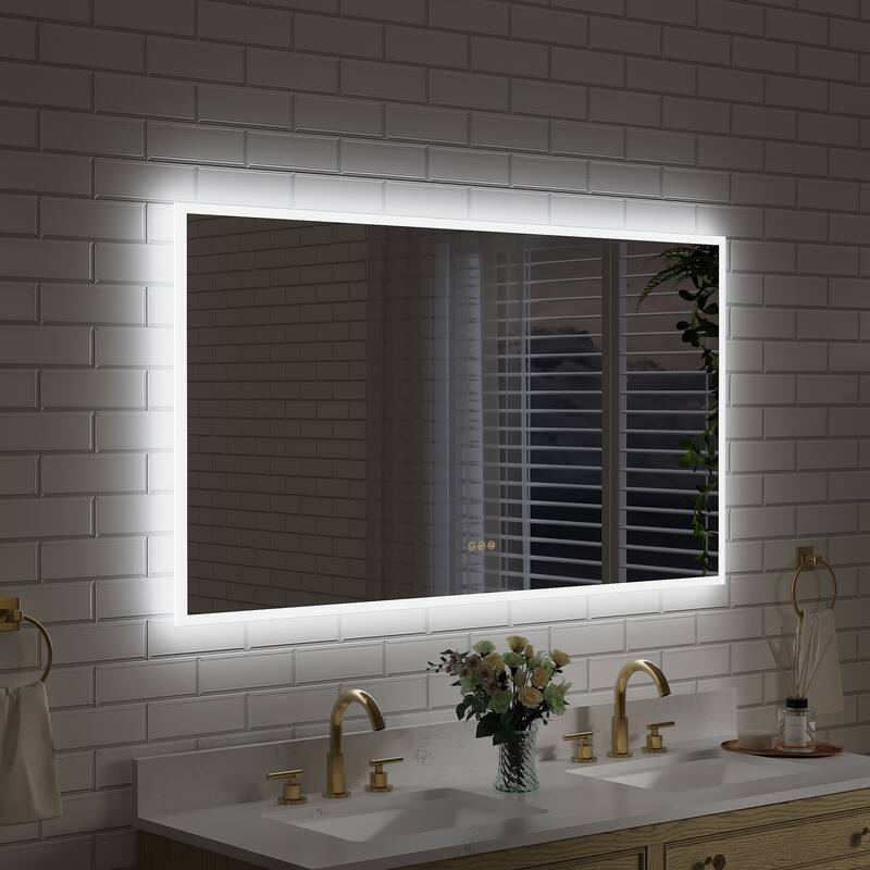 Modern Wall Mounted LED Bathroom Frontlit/Backlit Mirror With PMMA Diffuser