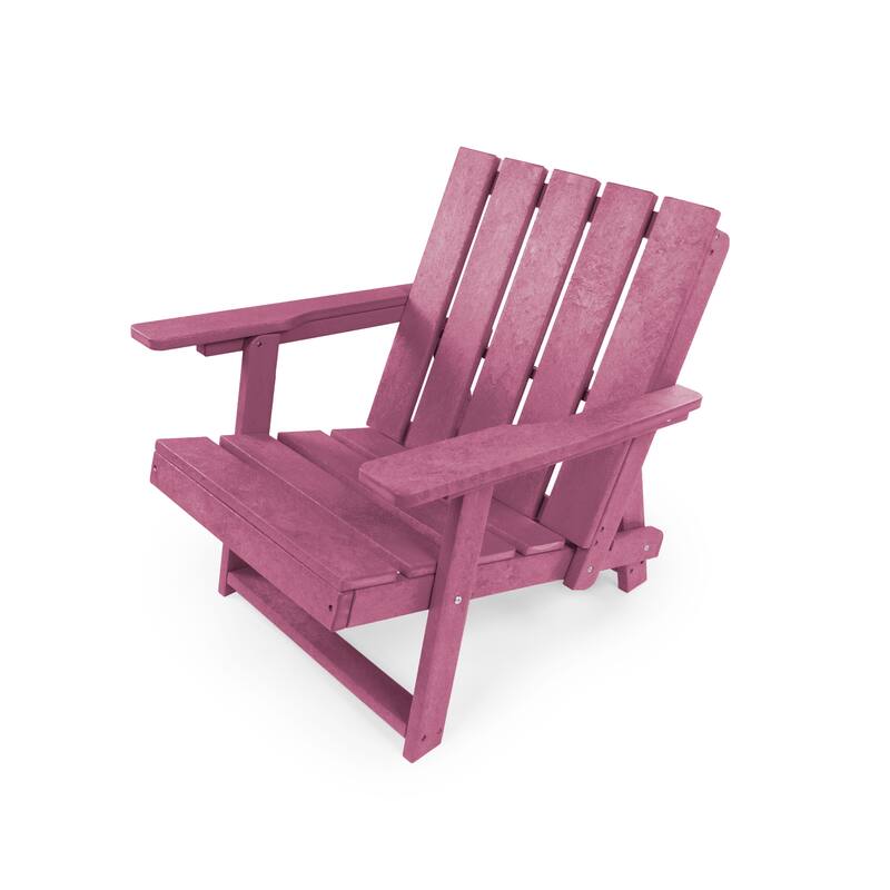 Amalfi Fully Assembled All-Weather Outdoor Folding Modern Adirondack Chair and Table Set - 3-piece