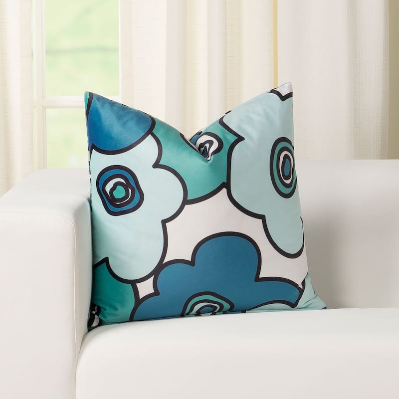 Chloris Floral Printed Plush Throw Pillow - 20 x 20