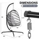 preview thumbnail 18 of 53, Oversized 1-Person Foldable Hanging Egg Chair - Wicker Swing Chair with Stand, Portable for Indoor Outdoor Patio