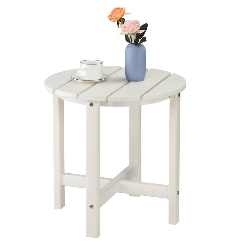 Outdoor 18" High Density Polyethylene Round Side Table
