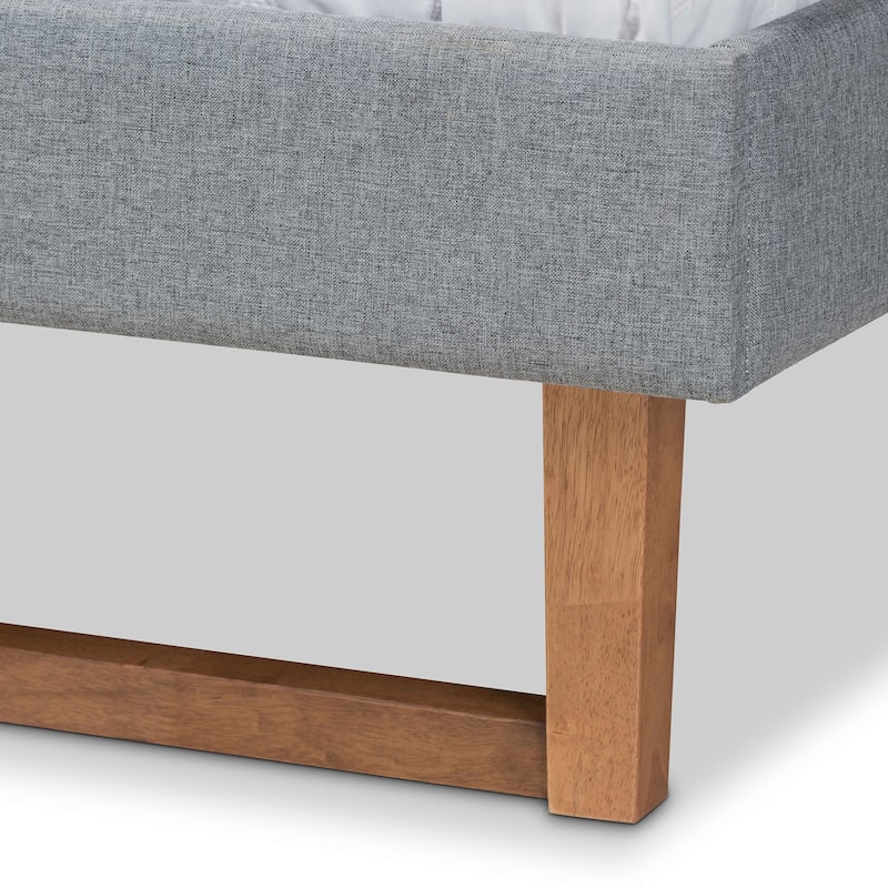Carson Carrington Inglerud Upholstered Ash Walnut Wood Platform Bed