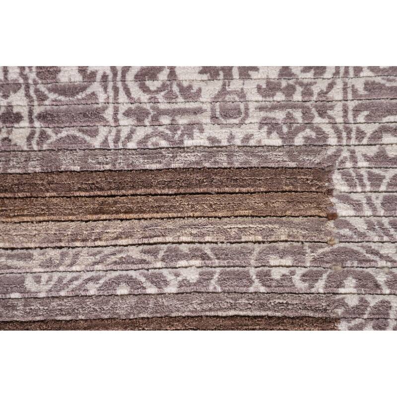Striped Abstract Modern Oriental Accent Rug Handmade Wool Carpet - 2'8"x 4'7"