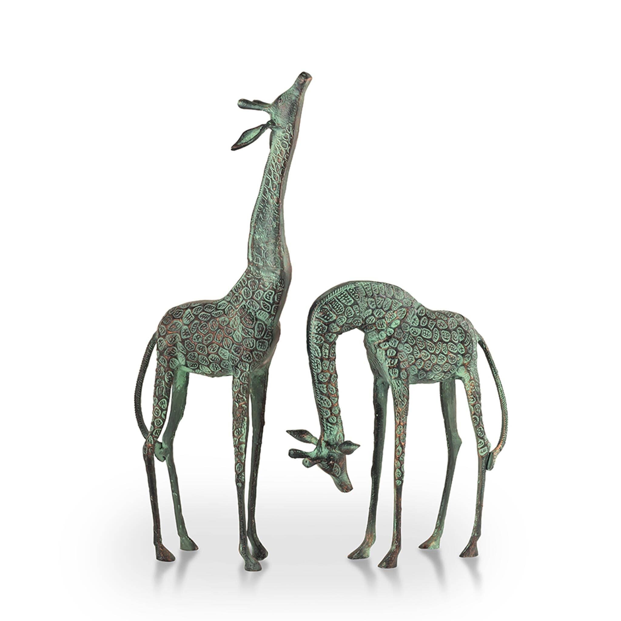 Spi Home Verdigris Finish Cast Aluminum Treetopper Giraffes Garden - 31 X 11.5 X 6.5 inches