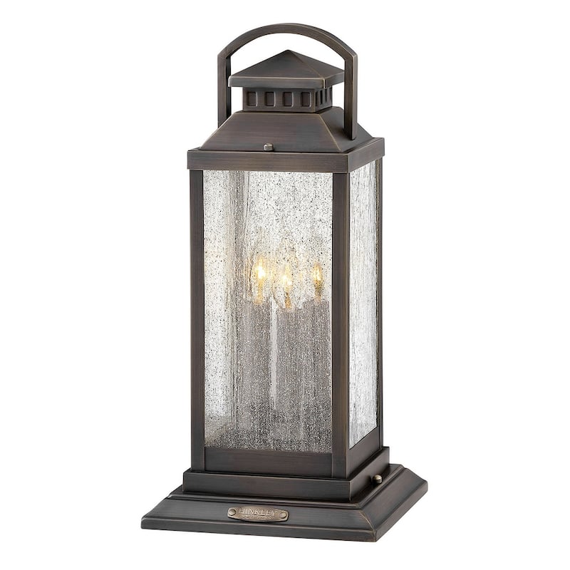 Hinkley Lighting Revere 12v 10.5w 3 Light 20" Tall Heritage Pier Mount - Blackened Brass