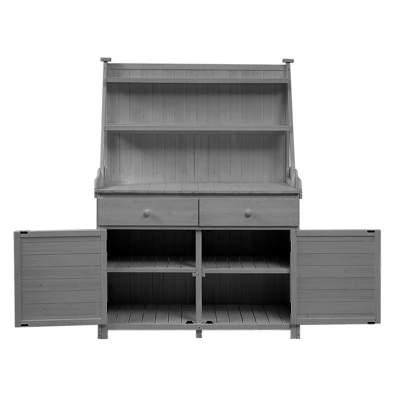 65 Inch Garden Potting Bench Table Fir Wood Workstation