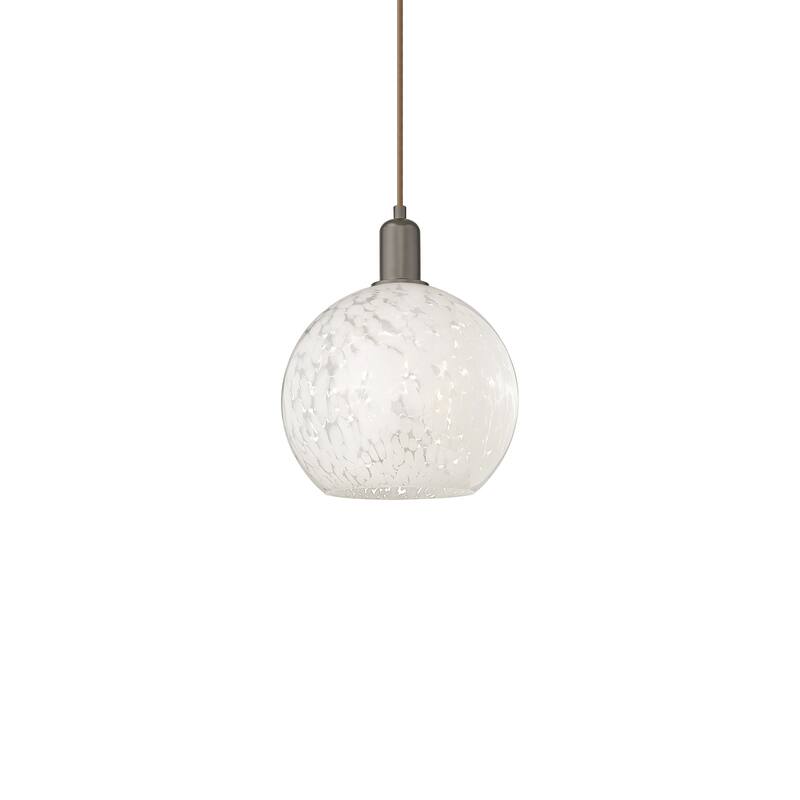 Innovations Lighting 716-1P-13-10 White Mouchette Pendant White - Oil Rubbed Bronze / White Mouchette