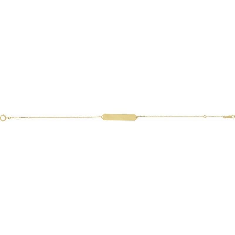 Curata 14k Yellow Gold Geometric ID 7-8" Bracelet