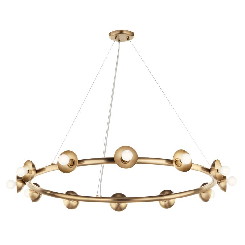 Palta 12-Light Wagon Wheel Chandelier - 42 in - Champagne Bronze
