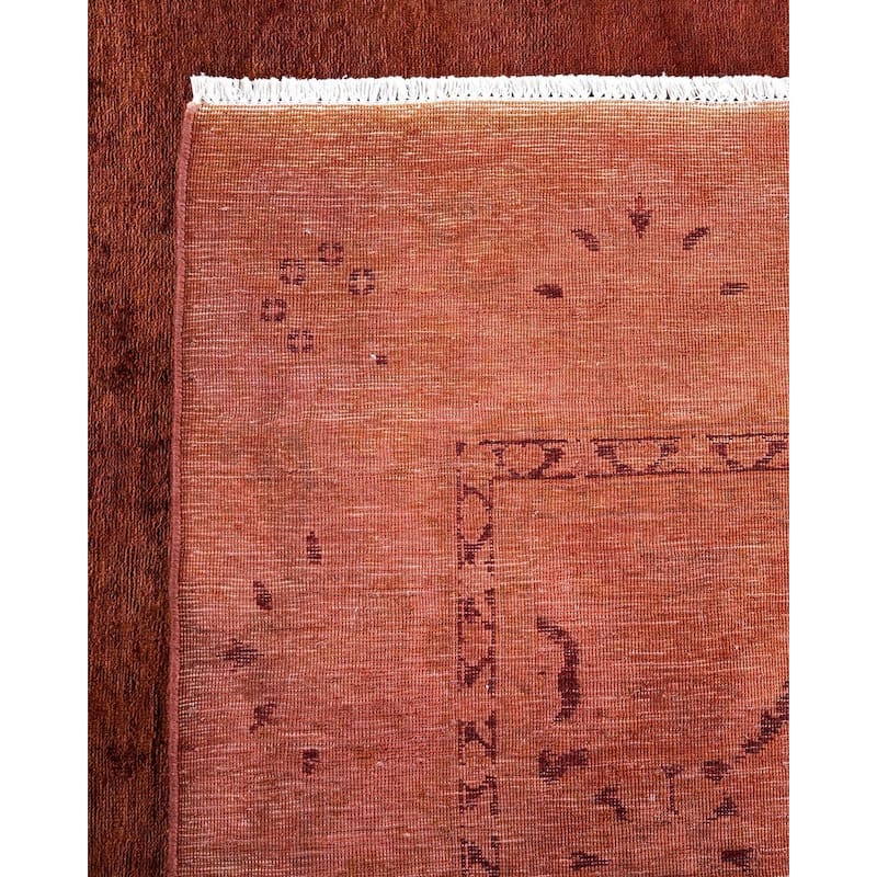 Overdyed, One-of-a-Kind Hand-Knotted Area Rug - Red - 8' 0" x 10' 1"