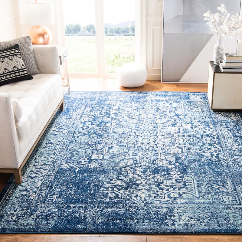 SAFAVIEH Evoke Quinn Vintage Distressed Rug - 6'7" x 9' - Navy/Ivory