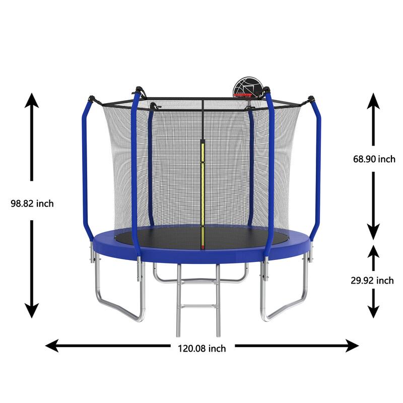 Trampoline with Basketball Hoop,Outdoor Trampoline with Enclosure Net