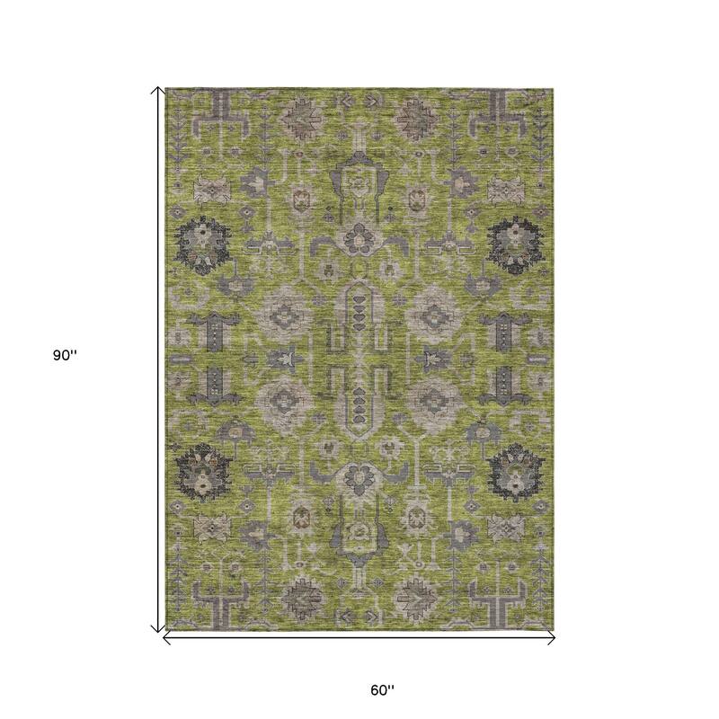 HomeRoots Oriental Traditional Rectangle Outdoor Rug