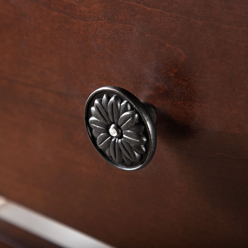 Furniture of America Cresswell Traditional 3-Piece Dark Cherry and Oak Wood Dresser and 2-Nightstand Bedroom Set