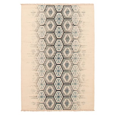 Ankara Cream Kilim 5'2" x 7'6" - 5'2 x 7'6