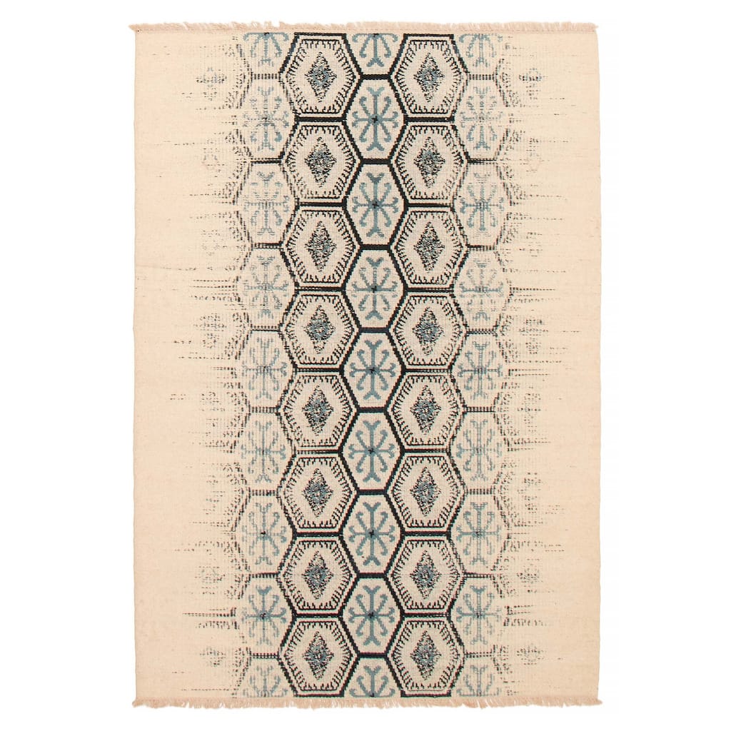 Ankara Cream Kilim 5'2" x 7'6" - 5'2 x 7'6