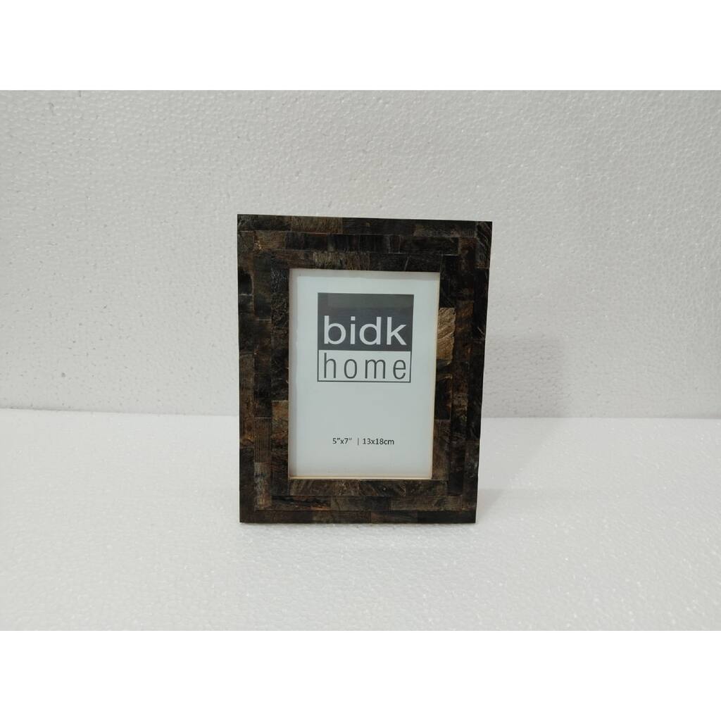Step Horn Rectangular Picture Frame - for 5" x 7" Photo - Black