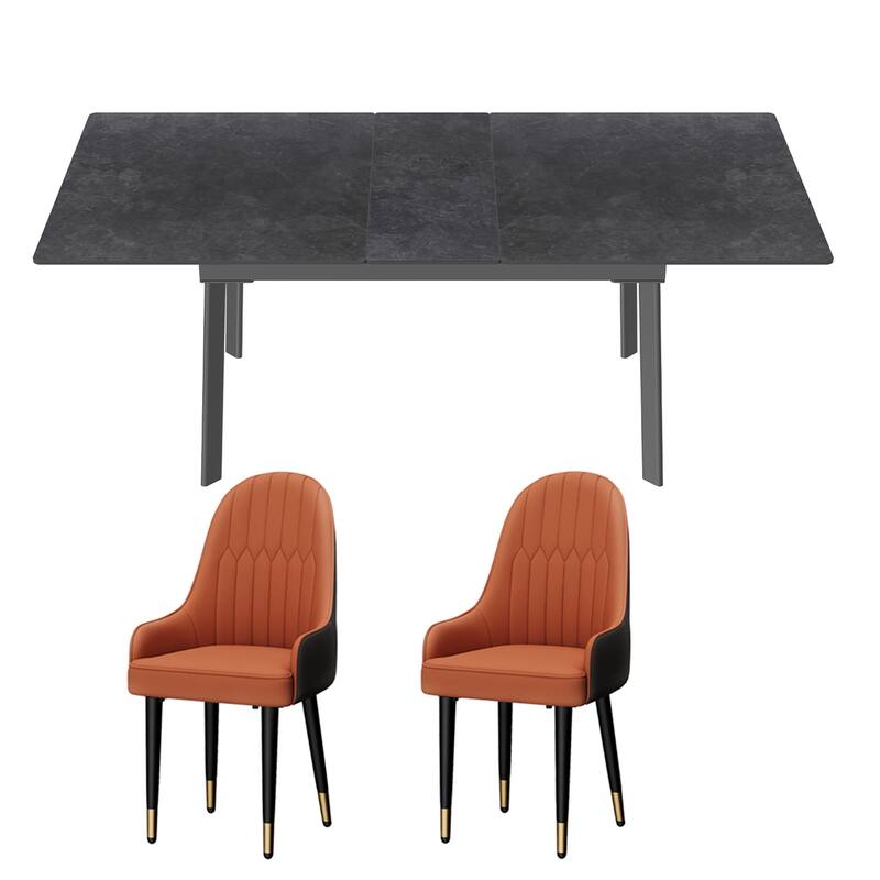Sintered Stone Top Extendable Table and Chairs Dining Set