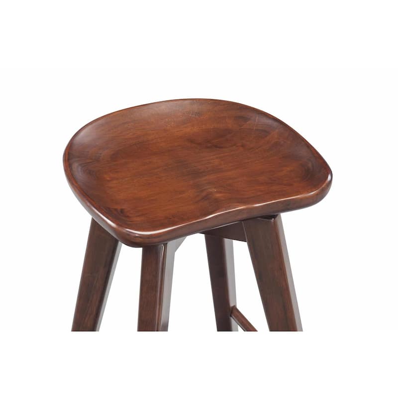 Bali Backless Wood Swivel Indoor Barstool - N/A